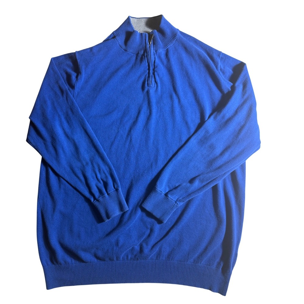 Tailorbyrd Mens 2XLT Royal Blue Quarter Zip Pullover Sweater‎ Mock Neck Tall-992